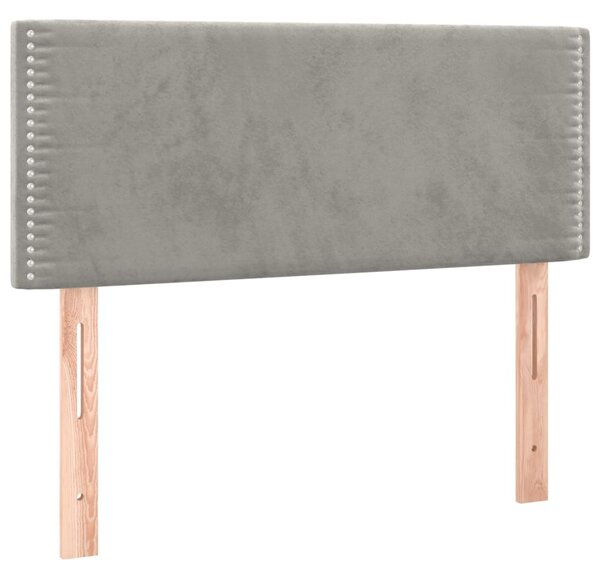 Box spring krevet s madracem svjetlosivi 80 x 200 cm baršunasti - Siva / 80 x 200 cm