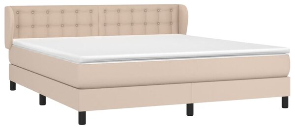 Krevet box spring s madracem cappuccino 180x200 cm umjetna koža - Smeđa / 180 x 200 cm