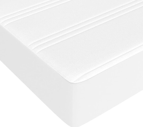 Krevet s oprugama i madracem bijeli 80 x 200 cm od umjetne kože - Bijela / 80 x 200 cm