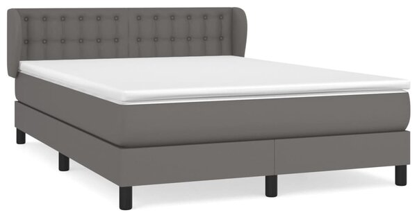 Krevet s oprugama i madracem sivi 140x190 cm od umjetne kože - Siva / 140 x 190 cm