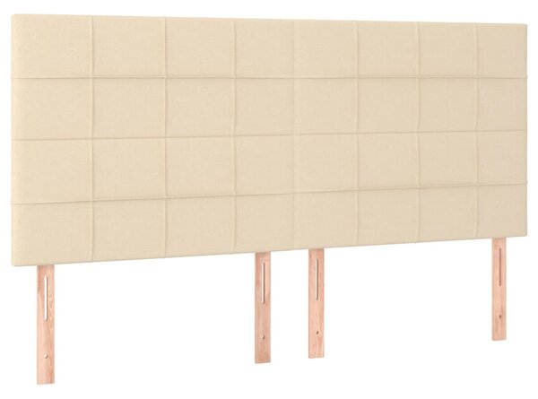 Krevet box spring s madracem LED krem 160x200 cm od tkanine - Krema / 160 x 200 cm