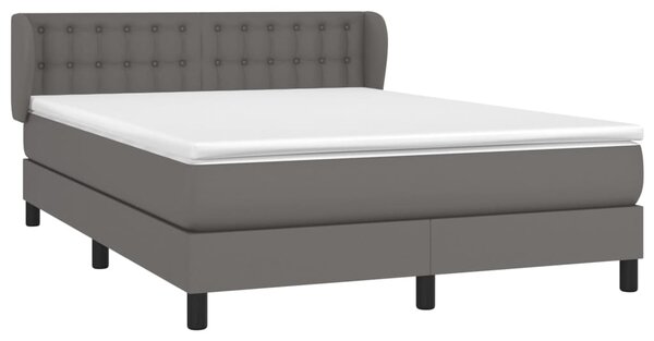 Krevet s oprugama i madracem sivi 140x190 cm od umjetne kože - Siva / 140 x 190 cm