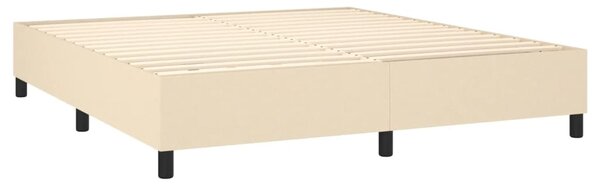 Krevet box spring s madracem LED krem 160x200 cm od tkanine - Krema / 160 x 200 cm