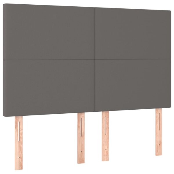 Krevet s oprugama i madracem sivi 140x190 cm od umjetne kože - Siva / 140 x 190 cm
