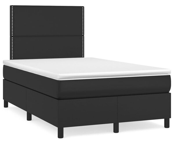 Krevet s oprugama i madracem crni 120 x 200 cm od umjetne kože - Crna / 120 x 200 cm