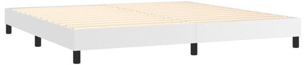 Krevet s oprugama i madracem bijeli 200x200 cm umjetna koža - Bijela / 200 x 200 cm