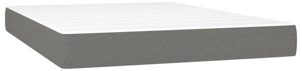Krevet box spring s madracem LED tamnosivi 140x200 cm tkanina - Siva / 140 x 200 cm