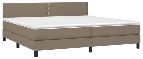 Krevet s oprugama i madracem smeđesivi 200x200 cm od tkanine - Tupe / 200 x 200 cm