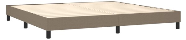 Krevet box spring s madracem LED smeđesivi 200x200 cm tkanina - Tupe / 200 x 200 cm