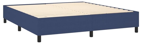 Krevet box spring s madracem LED plavi 160x200 cm od tkanine - Plava / 160 x 200 cm