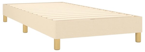 Krevet s oprugama i madracem krem 90 x 190 cm od tkanine - Krema / 90 x 190 cm