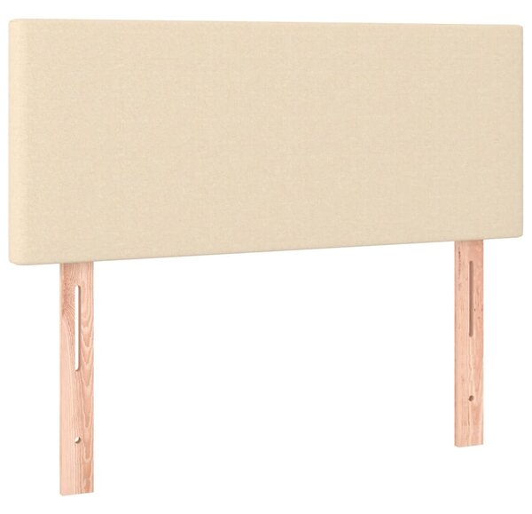 Krevet s oprugama i madracem krem 90 x 190 cm od tkanine - Krema / 90 x 190 cm