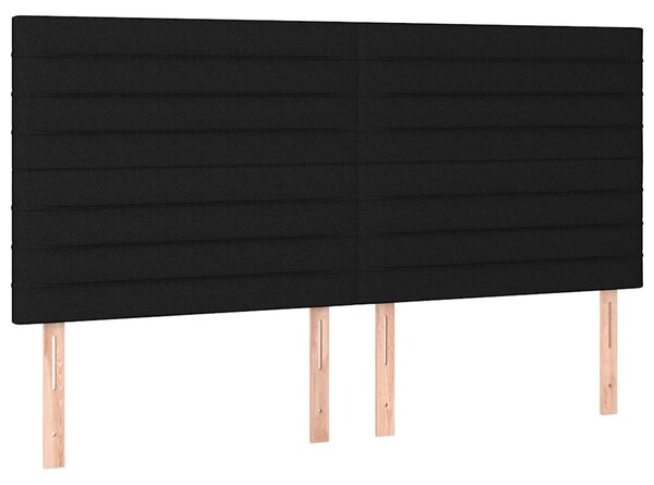 Krevet s oprugama i madracem crni 200x200 cm od tkanine - Crna / 200 x 200 cm