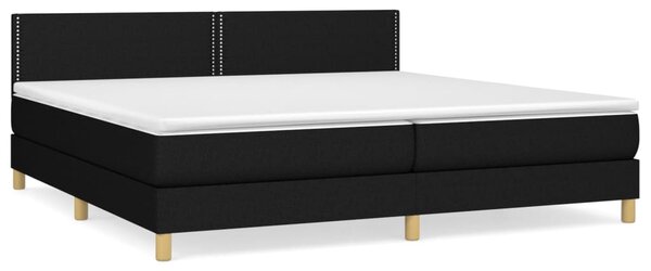Krevet s oprugama i madracem crni 200x200 cm od tkanine - Crna / 200 x 200 cm