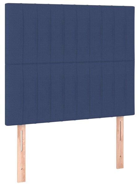 Krevet box spring s madracem LED plavi 90x190 cm od tkanine - Plava / 90 x 190 cm