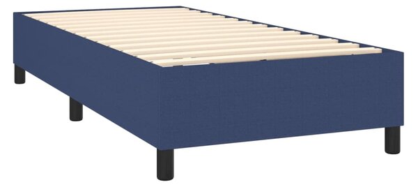 Krevet box spring s madracem LED plavi 90x190 cm od tkanine - Plava / 90 x 190 cm
