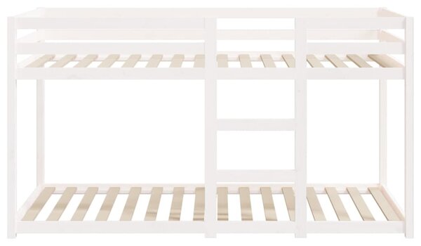 Krevet na kat bijeli 80 x 200 cm od masivne borovine - Bijela / 80 x 200 cm