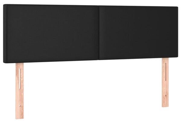 Krevet box spring s madracem LED crni 140x200cm od umjetne kože - Crna / 140 x 200 cm