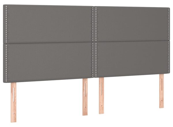 Krevet box spring s madracem LED sivi 180x200cm od umjetne kože - Siva / 180 x 200 cm