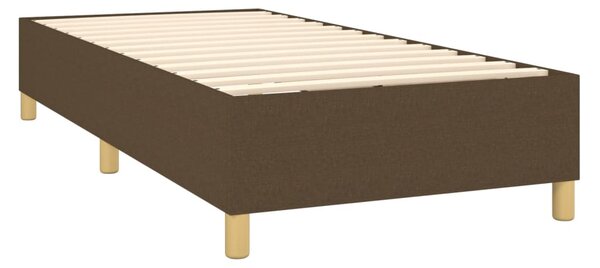 Krevet box spring s madracem LED tamnosmeđi 80 x 200 cm tkanina - Smeđa / 80 x 200 cm