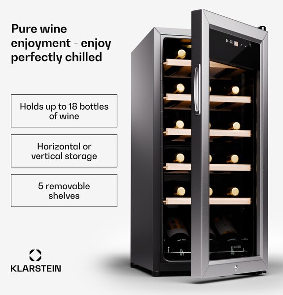 Klarstein Shiraz Premium Smart 18, Hladnjak za vino za 18 boca