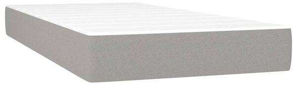 Krevet box spring s madracem LED svjetlosivi 90x190 cm tkanina - Siva / 90 x 190 cm