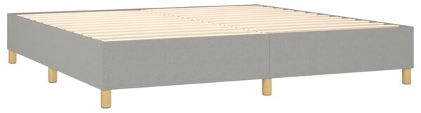 Krevet box spring s madracem LED svjetlosivi 200x200 cm tkanina - Siva / 200 x 200 cm