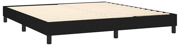 Krevet box spring s madracem LED crni 180x200 cm od tkanine - Crna / 180 x 200 cm