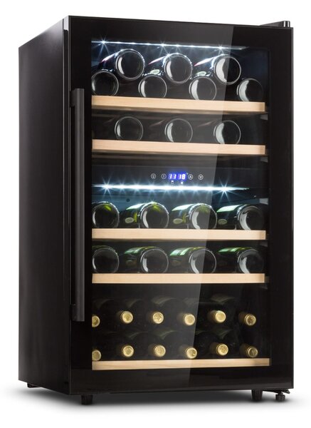 Klarstein Barossa 40D, vinoteka, 2 zone, 135 l, 41 boca, staklena vrata, zaslon osjetljiv na dodir
