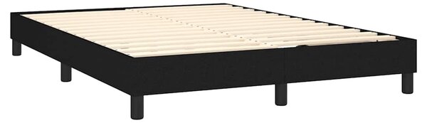 Krevet box spring s madracem LED crni 140x190 cm od tkanine - Crna / 140 x 190 cm