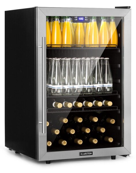 Klarstein Beersafe 5XL, hladnjak, 147 litara, 3 police, panoramska staklena vrata, nehrđajući čelik