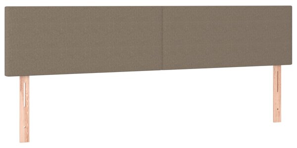 Krevet box spring s madracem LED smeđesivi 200x200 cm tkanina - Tupe / 200 x 200 cm