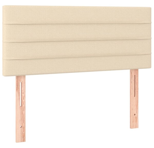 Krevet box spring s madracem LED krem 120 x 200 cm od tkanine - Krema / 120 x 200 cm