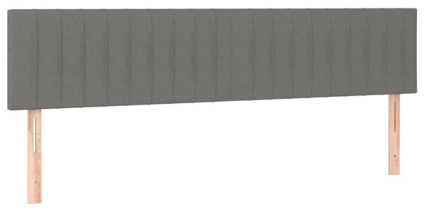 Krevet box spring s madracem LED tamnosivi 200x200 cm tkanina - Siva / 200 x 200 cm