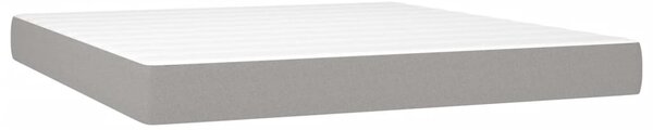 Krevet box spring s madracem LED svjetlosivi 180x200 cm tkanina - Siva / 180 x 200 cm