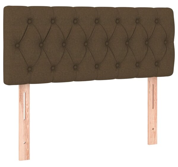 Krevet box spring s madracem LED tamnosmeđi 100x200 cm tkanina - Smeđa / 100 x 200 cm