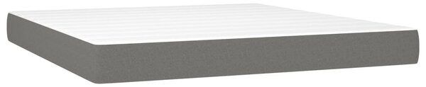 Krevet box spring s madracem LED tamnosivi 160x200 cm tkanina - Siva / 160 x 200 cm