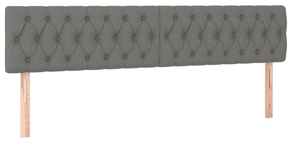 Krevet box spring s madracem LED tamnosivi 180x200 cm tkanina - Siva / 180 x 200 cm