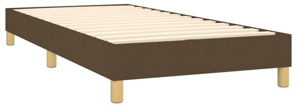 Krevet box spring s madracem LED tamnosmeđi 100x200 cm tkanina - Smeđa / 100 x 200 cm