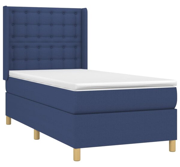 Krevet box spring s madracem LED plavi 80 x 200 cm od tkanine - Plava / 80 x 200 cm