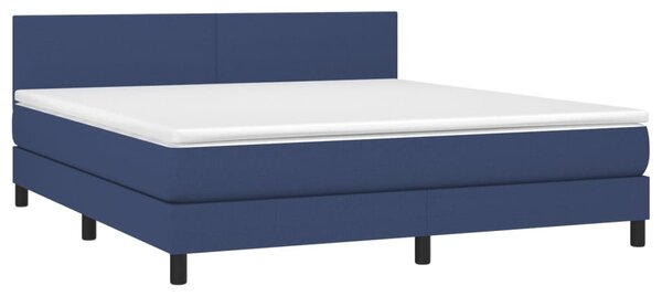 Krevet box spring s madracem LED plavi 180x200 cm od tkanine - Plava / 180 x 200 cm