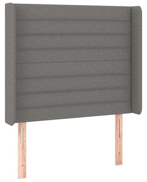 Krevet box spring s madracem LED tamnosivi 90x190 cm tkanina - Siva / 90 x 190 cm