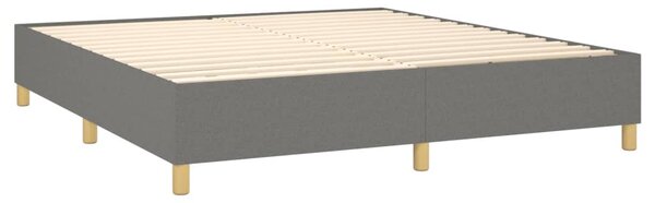 Krevet box spring s madracem LED tamnosivi 160x200 cm tkanina - Siva / 160 x 200 cm