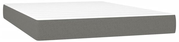 Krevet box spring s madracem LED tamnosivi 140x190 cm tkanina - Siva / 140 x 190 cm