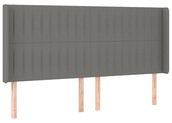 Krevet box spring s madracem LED tamnosivi 160x200 cm tkanina - Siva / 160 x 200 cm