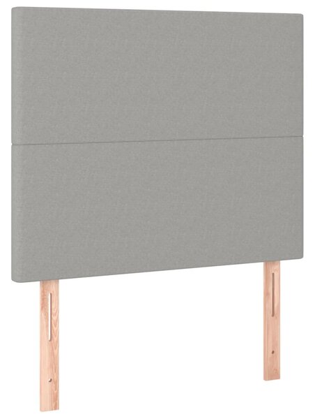 Krevet box spring s madracem LED svjetlosivi 80x200 cm tkanina - Siva / 80 x 200 cm