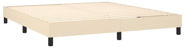 Krevet box spring s madracem LED krem 160x200 cm od tkanine - Krema / 160 x 200 cm
