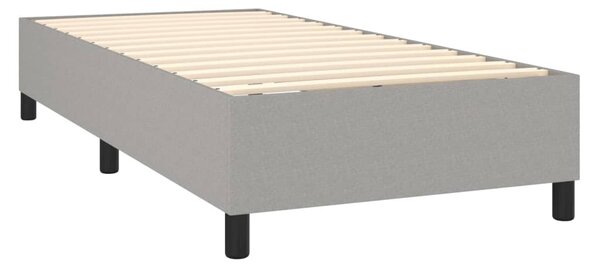 Krevet box spring s madracem LED svjetlosivi 80x200 cm tkanina - Siva / 80 x 200 cm