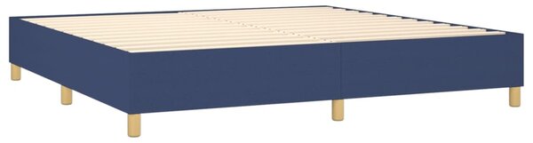 Krevet box spring s madracem LED plavi 200x200 cm od tkanine - Plava / 200 x 200 cm