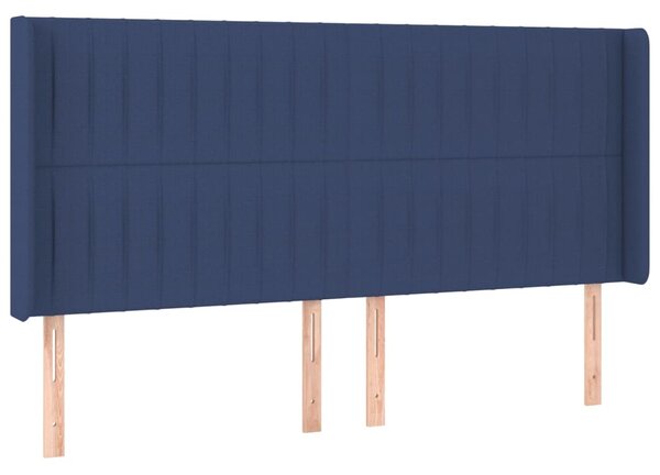 Krevet box spring s madracem LED plavi 200x200 cm od tkanine - Plava / 200 x 200 cm